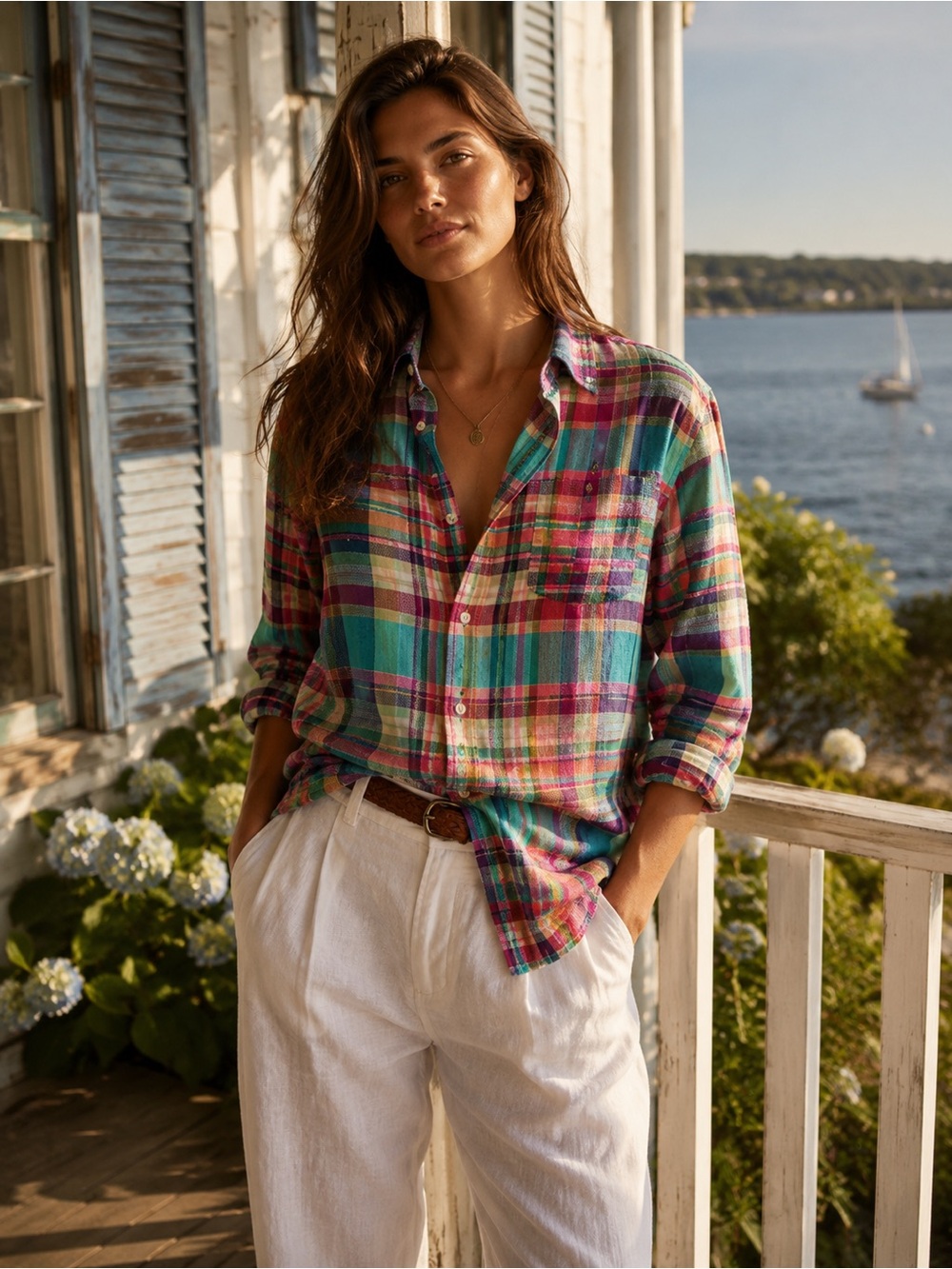 Polo Linen Plaid Shirt | Small